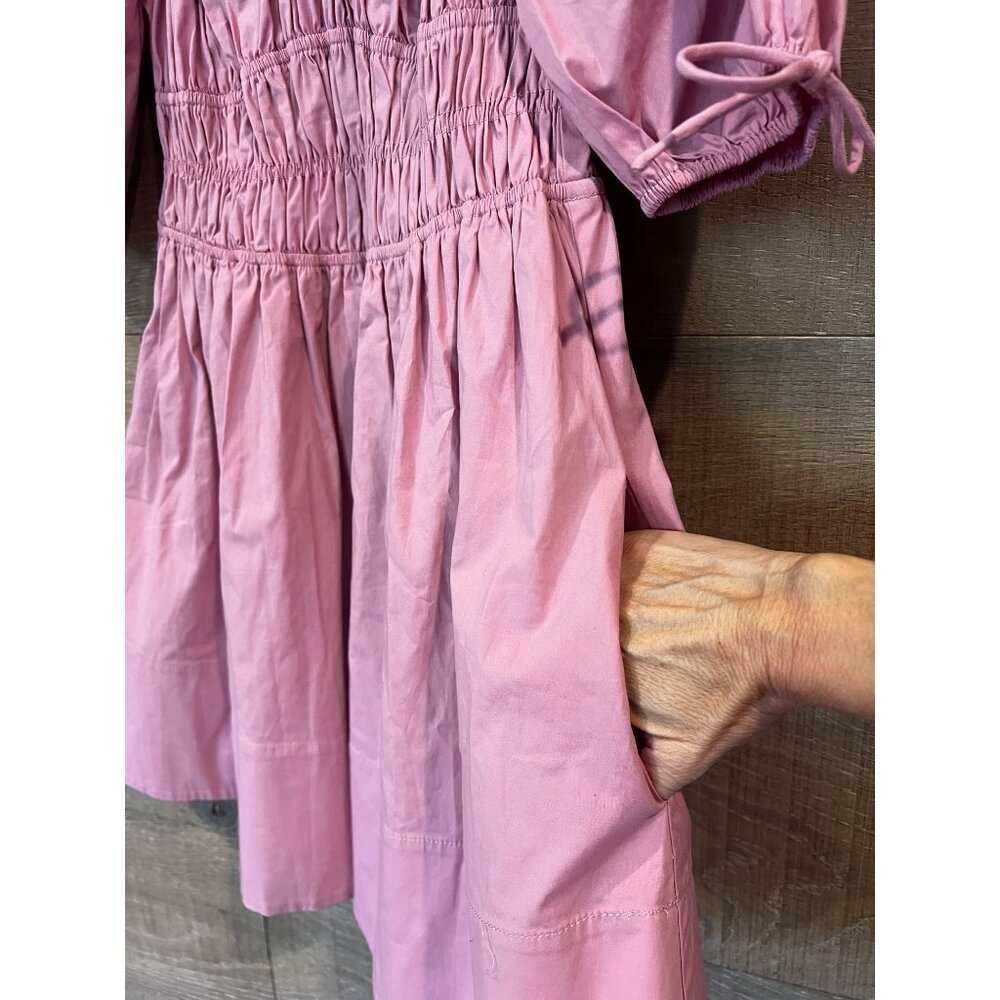 NWOT STAUD Faye Puff Sleeve Mini Dress SIZE M - Picture 6 of 10